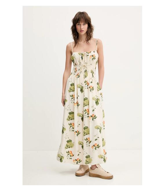 Φόρεμα Abercrombie & Fitch χρώμα: μπεζ, KI159-5571