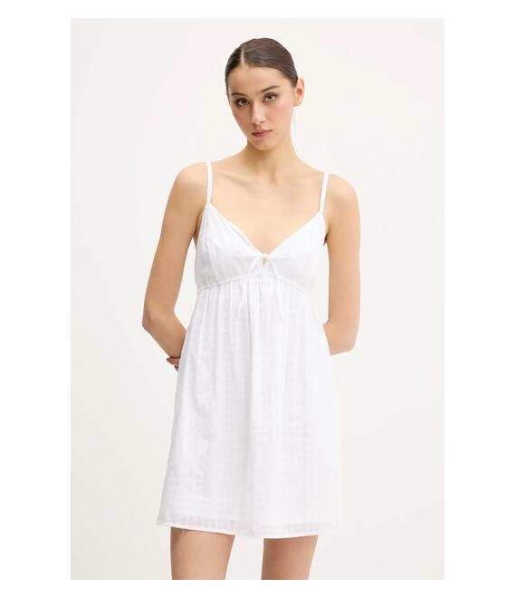 Βαμβακερό φόρεμα Hollister Co. χρώμα: άσπρο, KI359-5065