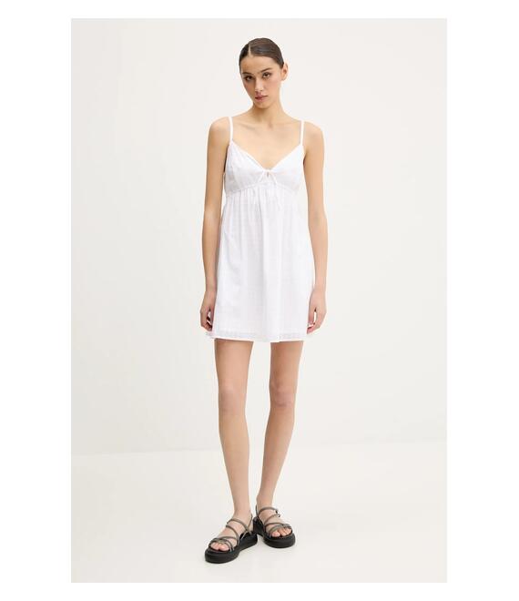Βαμβακερό φόρεμα Hollister Co. χρώμα: άσπρο, KI359-5065