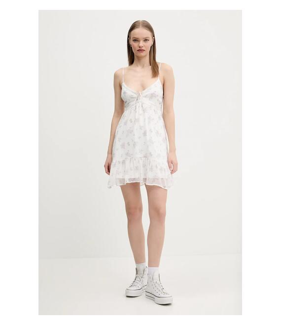 Φόρεμα Hollister Co. χρώμα: άσπρο, KI359-5096
