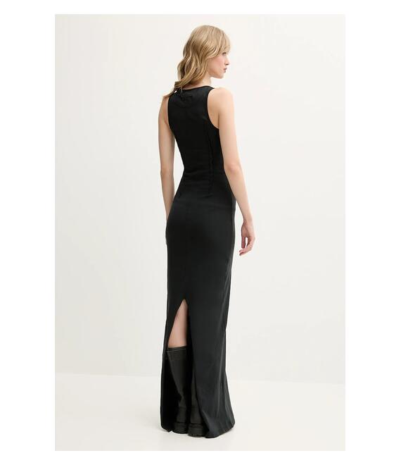 Βαμβακερό φόρεμα MM6 Maison Margiela χρώμα: μαύρο, S62DG0048
