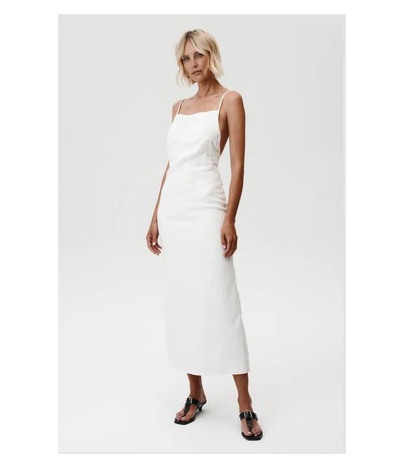Λινό φόρεμα Undress Code Havana Dress χρώμα: μπεζ, 898