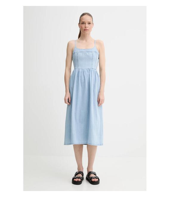 Φόρεμα τζιν Levi's ALESSIE BUSTIER DRESS χρώμα: μπλε, 001WB