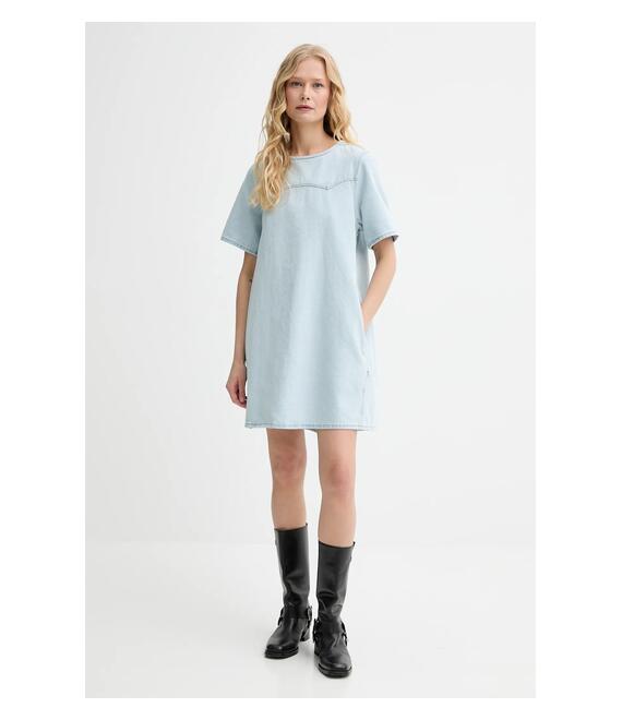 Φόρεμα τζιν Levi's DENIM TEE DRESS χρώμα: μπλε, 001WD