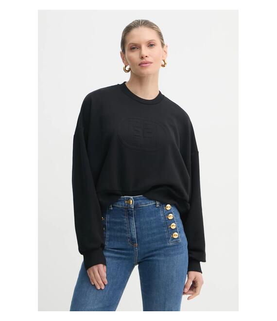 Μπλούζα Elisabetta Franchi χρώμα: μαύρο, MD00551E2