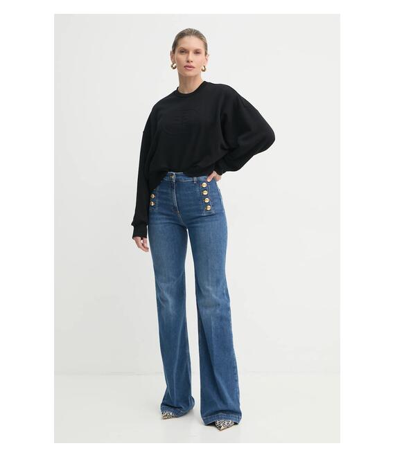 Μπλούζα Elisabetta Franchi χρώμα: μαύρο, MD00551E2