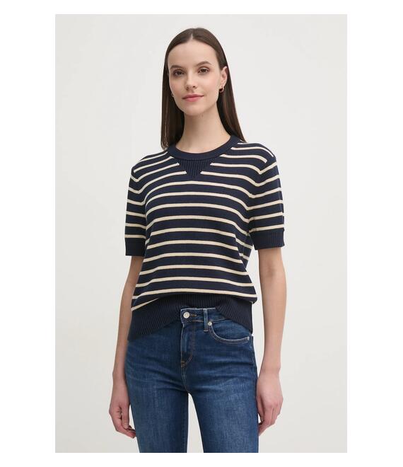 Βαμβακερό πουλόβερ Tommy Hilfiger χρώμα: ναυτικό μπλε, WW0WW43950