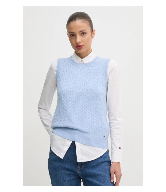 Μάλλινο γιλέκο Tommy Hilfiger χρώμα: μπλε, WW0WW43956