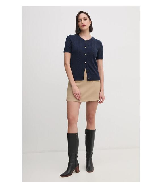 Μάλλινη ζακέτα Tommy Hilfiger χρώμα: ναυτικό μπλε, WW0WW43958