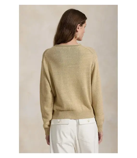 Βαμβακερό πουλόβερ Polo Ralph Lauren γυναικείο, χρώμα: μπεζ, 211959272