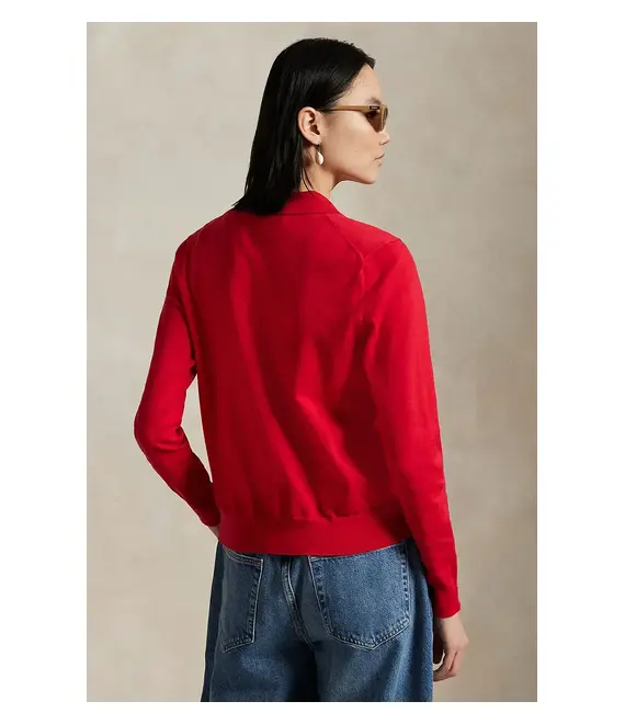 Βαμβακερή ζακέτα Polo Ralph Lauren χρώμα: κόκκινο, 211959285