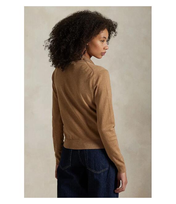 Βαμβακερή ζακέτα Polo Ralph Lauren χρώμα: μπεζ, 211959285