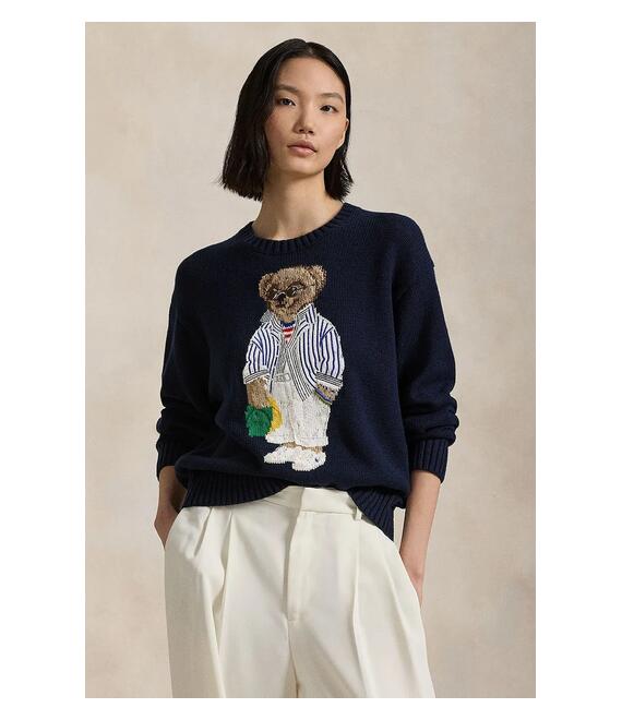 Βαμβακερό πουλόβερ Polo Ralph Lauren γυναικείο, χρώμα: ναυτικό μπλε, 211959288