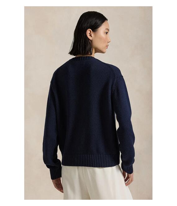 Βαμβακερό πουλόβερ Polo Ralph Lauren γυναικείο, χρώμα: ναυτικό μπλε, 211959288