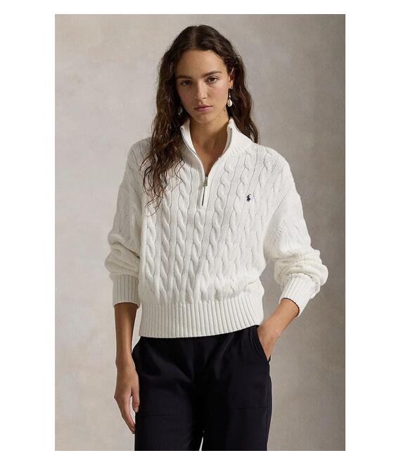Βαμβακερό πουλόβερ Polo Ralph Lauren χρώμα: άσπρο, 211963467