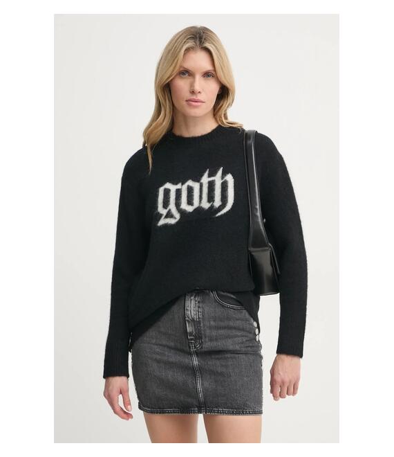 Μάλλινο πουλόβερ AllSaints GOTH γυναικείο, χρώμα: μαύρο, W079KB