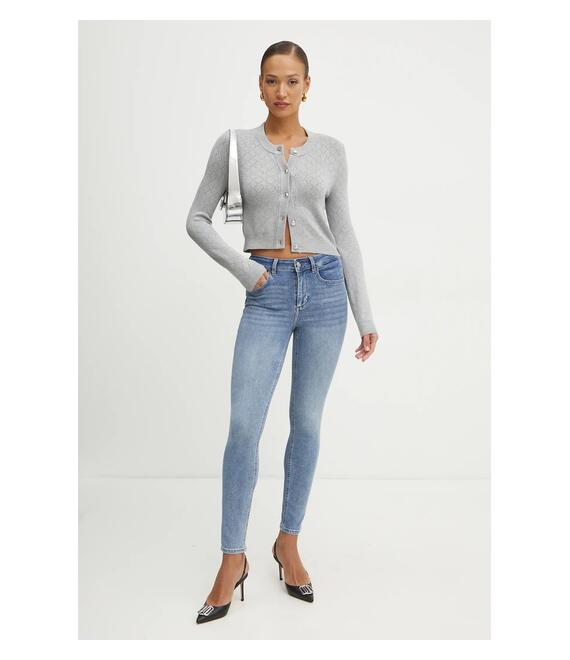 Πλεκτή ζακέτα Guess HOLLAND χρώμα: γκρι, W5RR23 Z2YJ2
