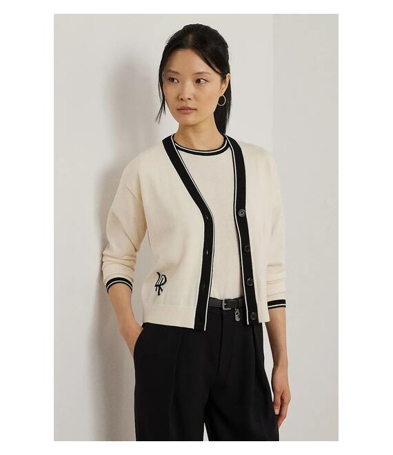 Πλεκτή ζακέτα Lauren Ralph Lauren χρώμα: μπεζ, 200963660