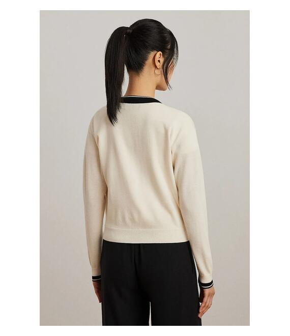Πλεκτή ζακέτα Lauren Ralph Lauren χρώμα: μπεζ, 200963660
