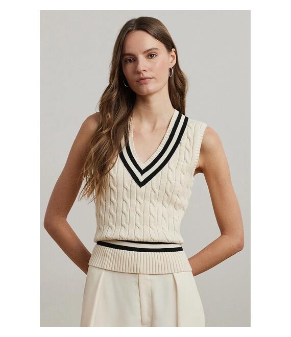 Βαμβακερό αμάνικο Lauren Ralph Lauren χρώμα: μπεζ, 200975495