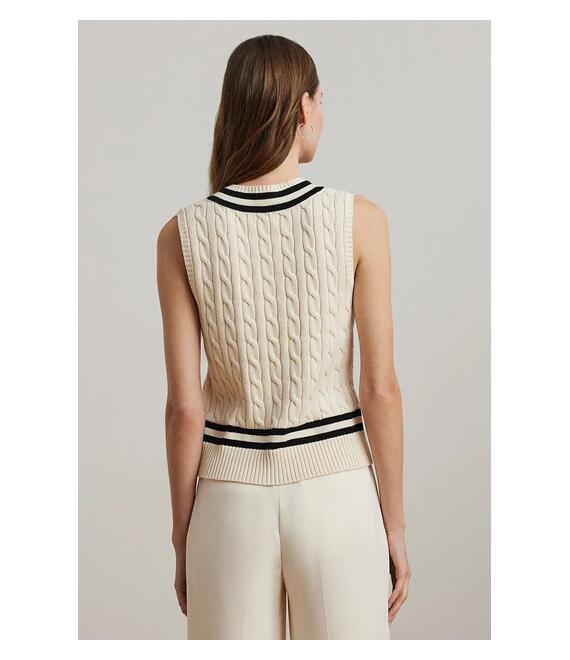 Βαμβακερό αμάνικο Lauren Ralph Lauren χρώμα: μπεζ, 200975495