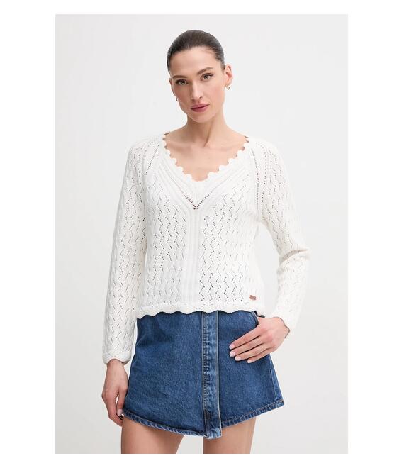 Βαμβακερό πουλόβερ Pepe Jeans OLYA SWEATER γυναικείο, χρώμα: μπεζ, PL702288
