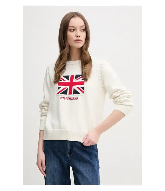 Βαμβακερό πουλόβερ Pepe Jeans NUNA γυναικείο, χρώμα: μπεζ, PL702293