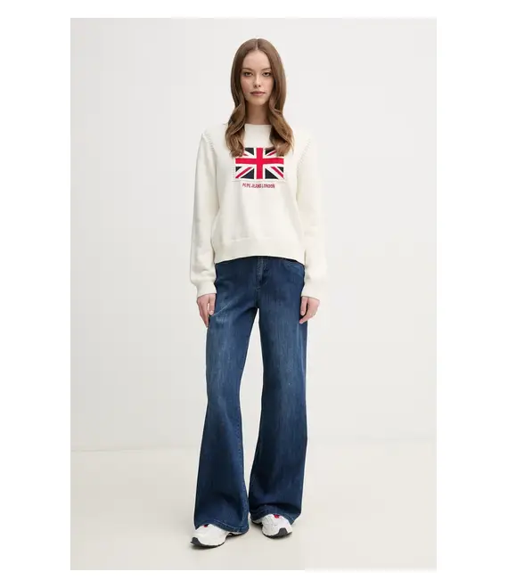 Βαμβακερό πουλόβερ Pepe Jeans NUNA γυναικείο, χρώμα: μπεζ, PL702293