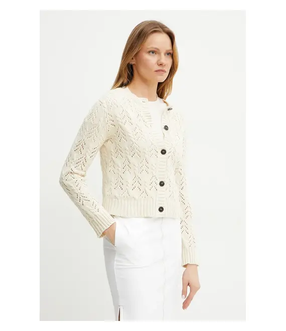 Πλεκτή ζακέτα Weekend Max Mara χρώμα: μπεζ, 2515341011600