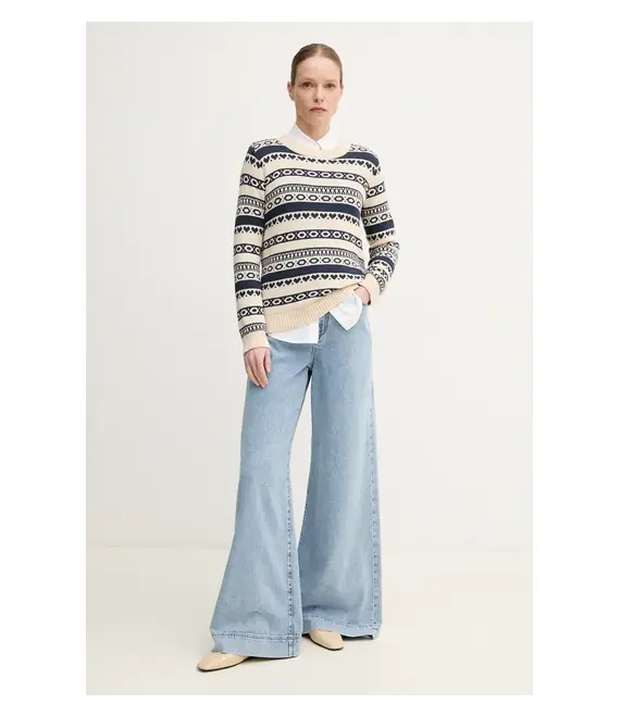 Βαμβακερό πουλόβερ Weekend Max Mara γυναικείο, χρώμα: ναυτικό μπλε, 2515361251600