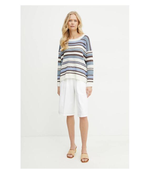 Λινό πουλόβερ Weekend Max Mara γυναικείο, χρώμα: πολύχρωμο, 2515361132600
