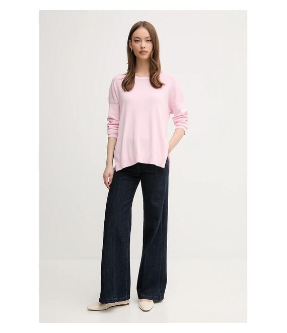Βαμβακερό πουλόβερ United Colors of Benetton χρώμα: ροζ, 1091D10D7
