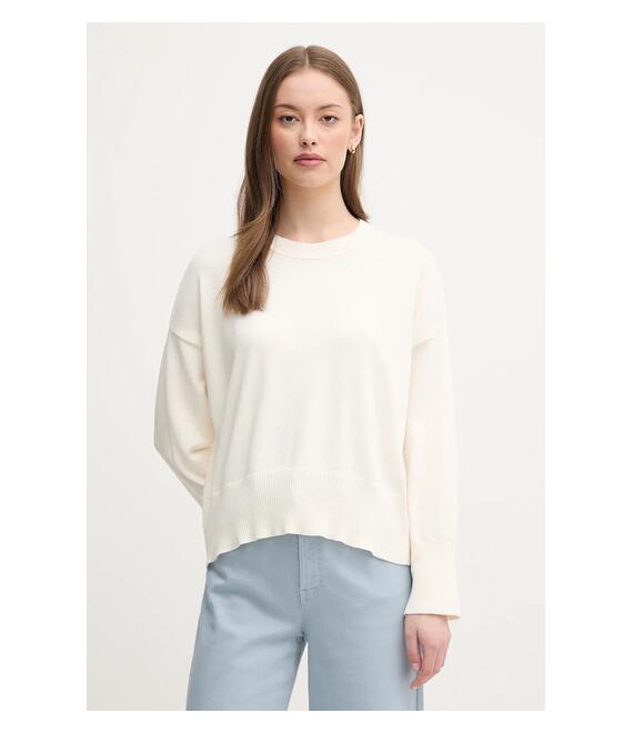 Βαμβακερό πουλόβερ United Colors of Benetton χρώμα: μπεζ, 1294D10DP