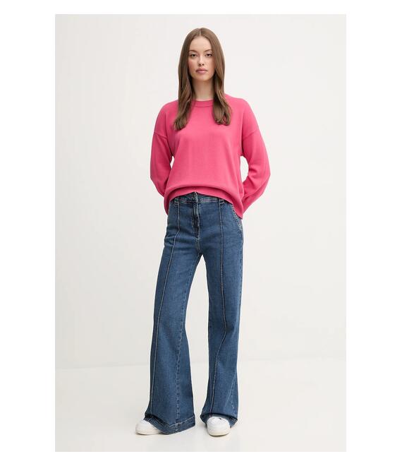 Βαμβακερό πουλόβερ United Colors of Benetton χρώμα: ροζ, 1294D10DP