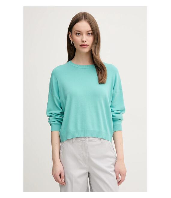 Βαμβακερό πουλόβερ United Colors of Benetton χρώμα: τιρκουάζ, 1091D10D6
