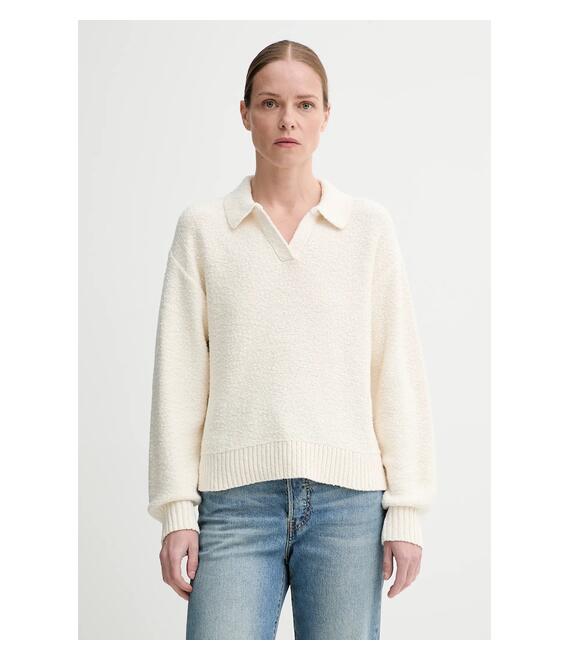 Πουλόβερ Levi's SATELLITE POLO SWEATER χρώμα: άσπρο, 0012N