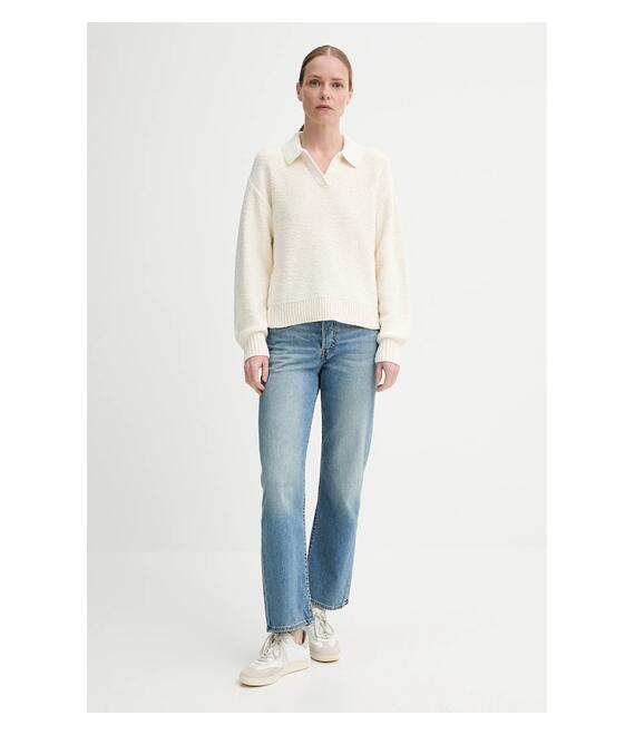 Πουλόβερ Levi's SATELLITE POLO SWEATER χρώμα: άσπρο, 0012N