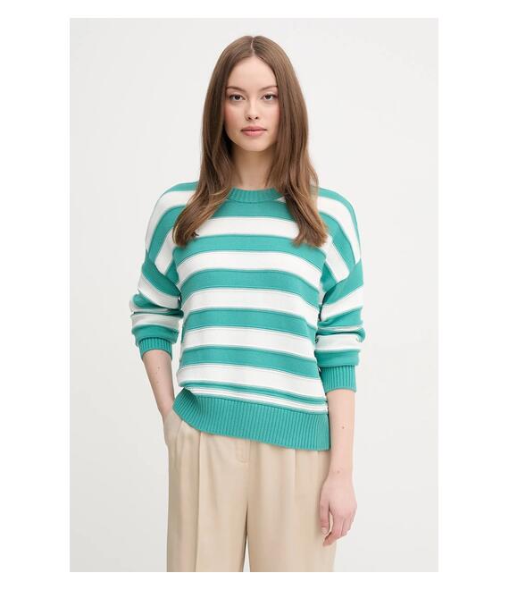 Βαμβακερό πουλόβερ United Colors of Benetton χρώμα: τιρκουάζ, 1494E10CW
