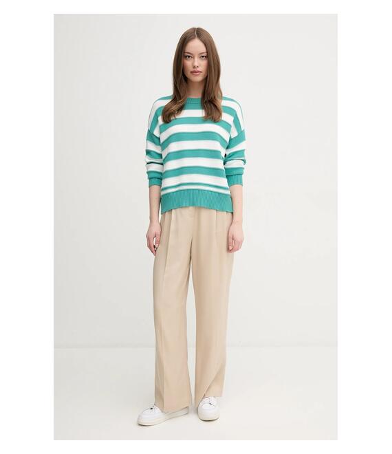 Βαμβακερό πουλόβερ United Colors of Benetton χρώμα: τιρκουάζ, 1494E10CW