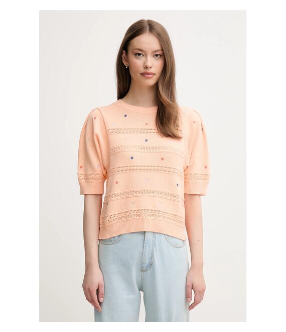 Βαμβακερό πουλόβερ United Colors of Benetton χρώμα: πορτοκαλί, 10C1E10DO