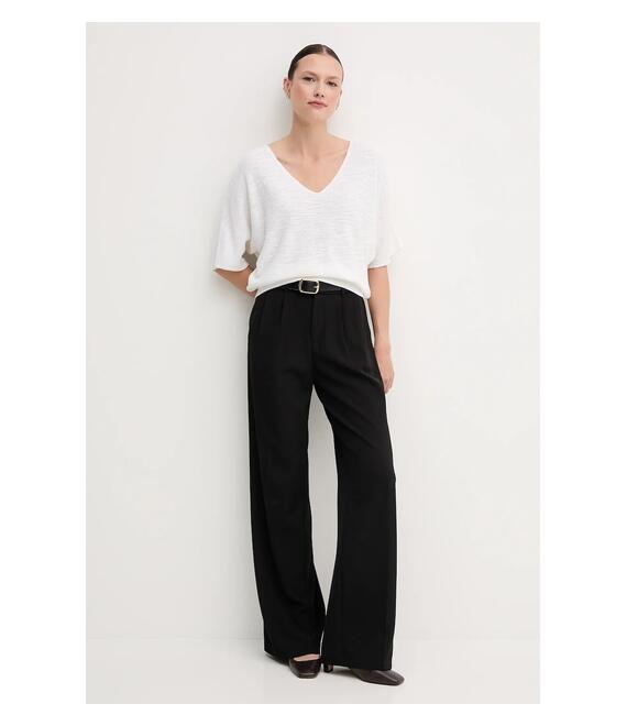 Πουλόβερ από λινό μείγμα United Colors of Benetton χρώμα: μπεζ, 115GD10CS