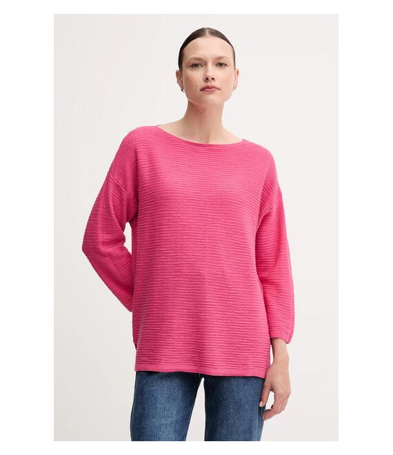 Πουλόβερ από λινό μείγμα United Colors of Benetton χρώμα: ροζ, 115GD10CT