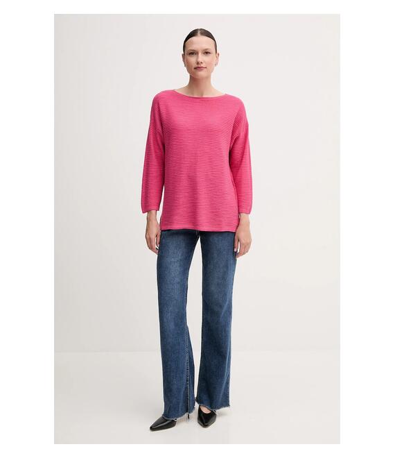 Πουλόβερ από λινό μείγμα United Colors of Benetton χρώμα: ροζ, 115GD10CT
