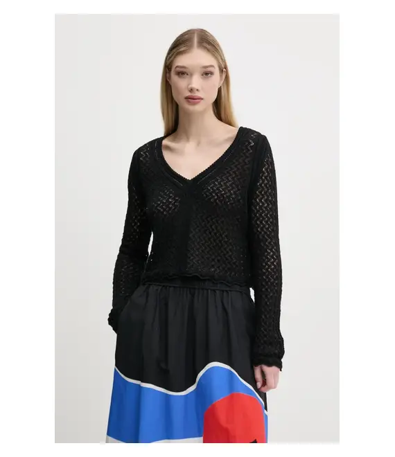 Πουλόβερ Desigual FLAM χρώμα: μαύρο, 25SWJF23