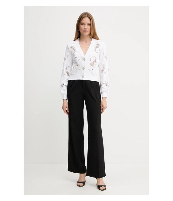 Πλεκτή ζακέτα Guess χρώμα: άσπρο, W5GQ11 KCWY1