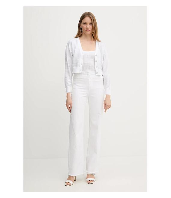Πλεκτή ζακέτα Guess KHLOE χρώμα: άσπρο, W5GR08 Z3MN2