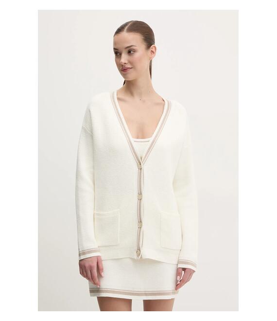 Πλεκτή ζακέτα Dkny χρώμα: μπεζ, DP5R6025