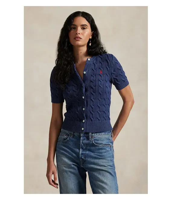 Βαμβακερή ζακέτα Polo Ralph Lauren χρώμα: μπλε, 211965756