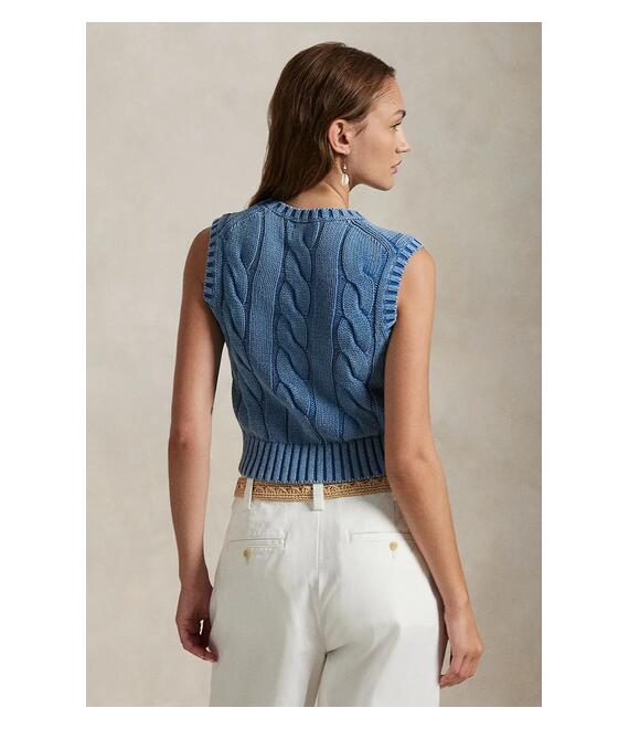 Βαμβακερό αμάνικο Polo Ralph Lauren χρώμα: μπλε, 211965758