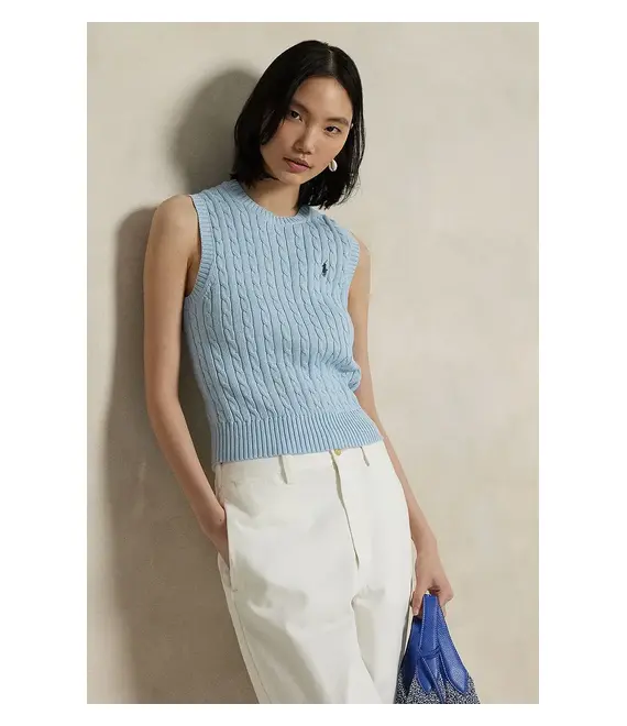 Βαμβακερό αμάνικο Polo Ralph Lauren χρώμα: μπλε, 211971882